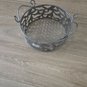 Decorative Silver Metal Display Tray - Elegant Home Accents